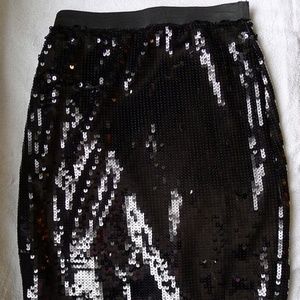 Vintage Black Sequin Mini Skirt Witchy Punk Rave